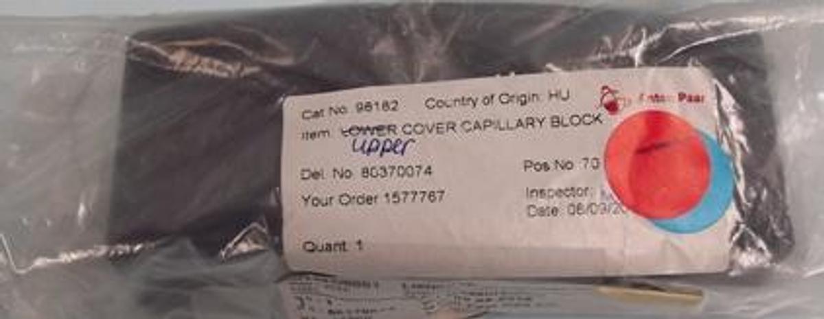 Used QTY. 1. ANTON PAAR UPPER COVER CAPILLARY BLOCK