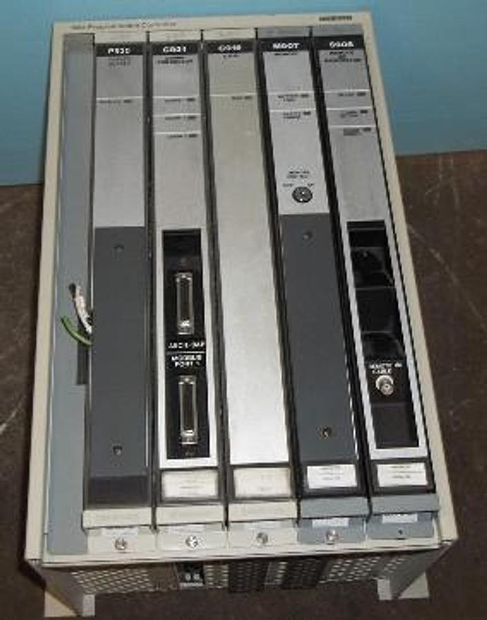Used MODICON 984 SERIES PROGRAMMABLE CONTROL RACK MODEL NO. AS-P930. 104