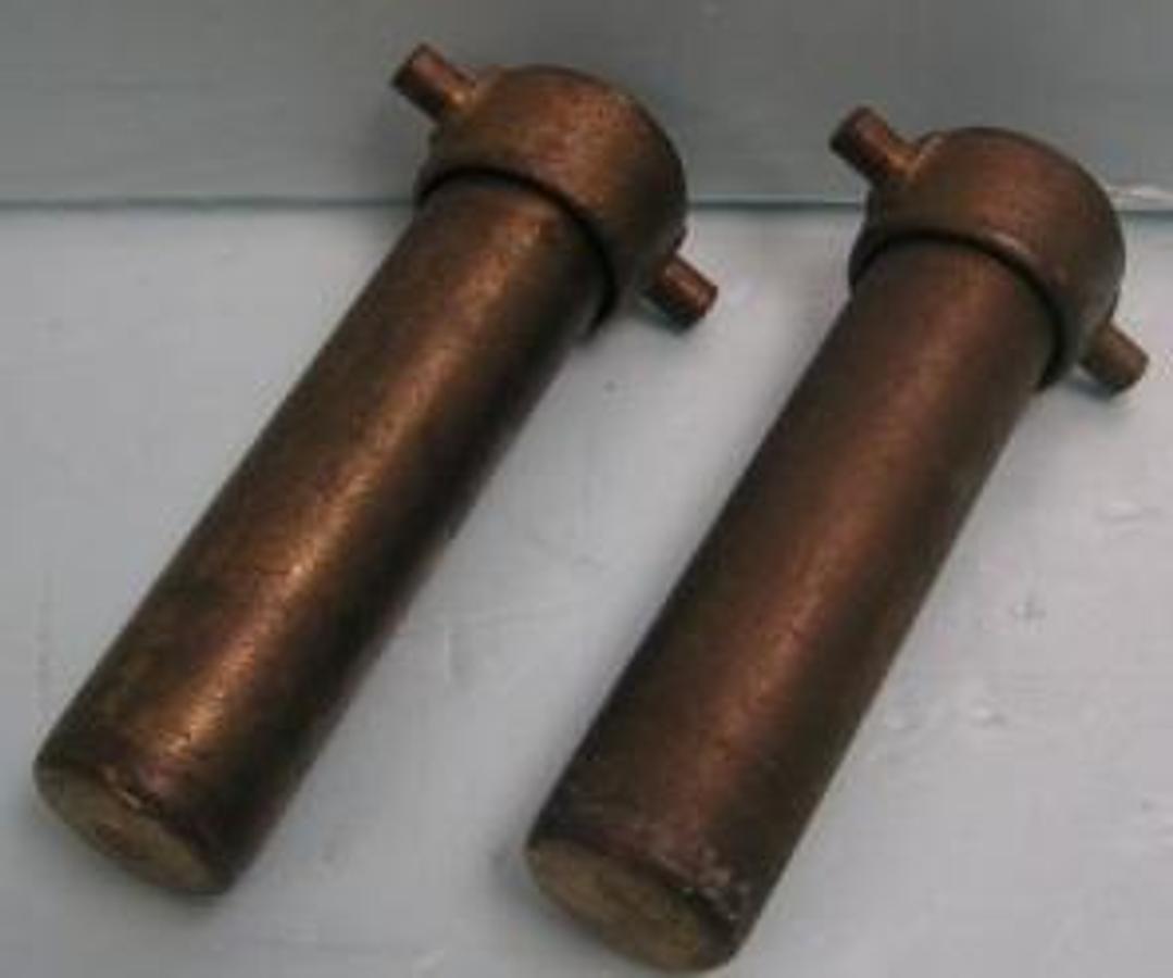 Used BRASS CENTRIFUGE CUPS 1 3/8 INCH WIDE X 5 7/8 INCH DEEP