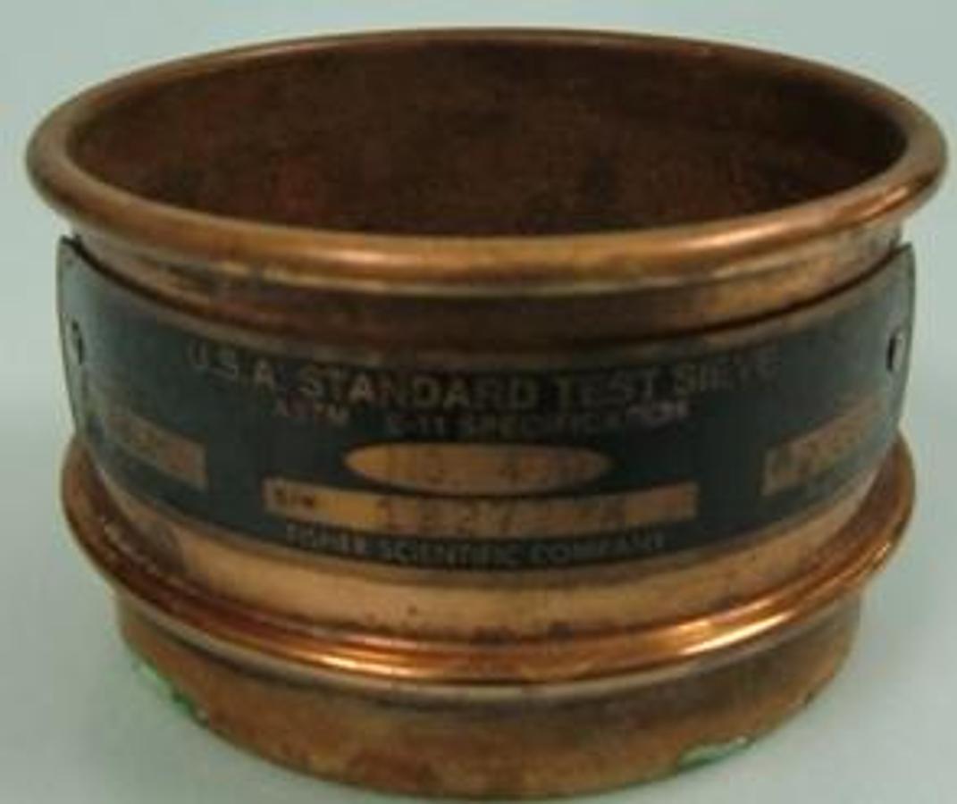 Used QTY. 1. FISHER SCIENTIFIC COMPANY U.S.A. STANDARD 3" TEST SIEVE ASTM E-11 SPECIFICATION NO.400 METRIC 38 UM INCHES 0.0015