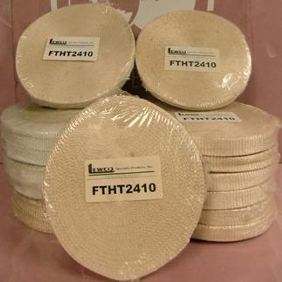 Used LEWCO SPECIALITY PRODUCTS INC. FIBERGLASS INSULATION WRAP PT. NO. FTHT2410-1 1" X 1/16" X 100 FT. ROLLS UNUSED CONDITION IN ORIGINAL PACKAGING.