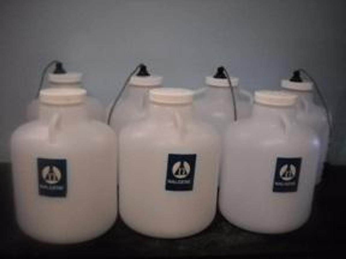 Used NALGENE WIDE-MOUTH CARBOY WITH HANDLES