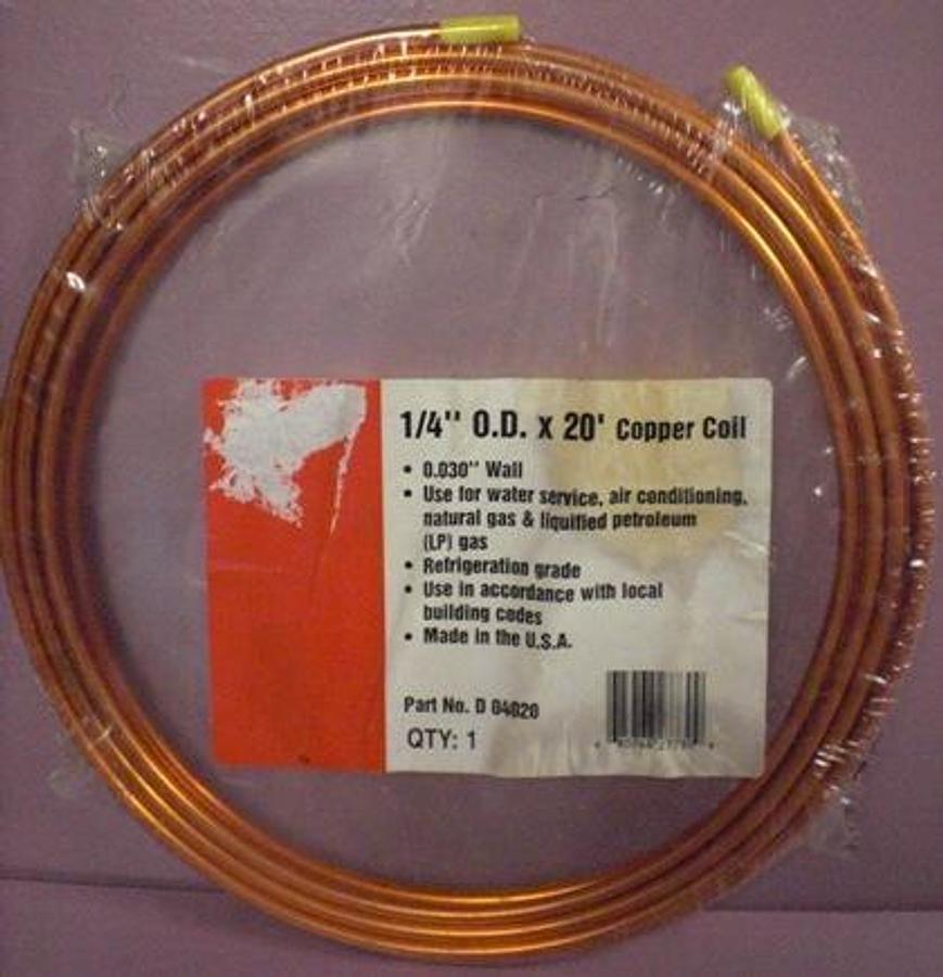 Used MUELLER INDUSTRIES INC 1/4" O.D x20' 0.030 WALL USE FOR WATER SERVICE