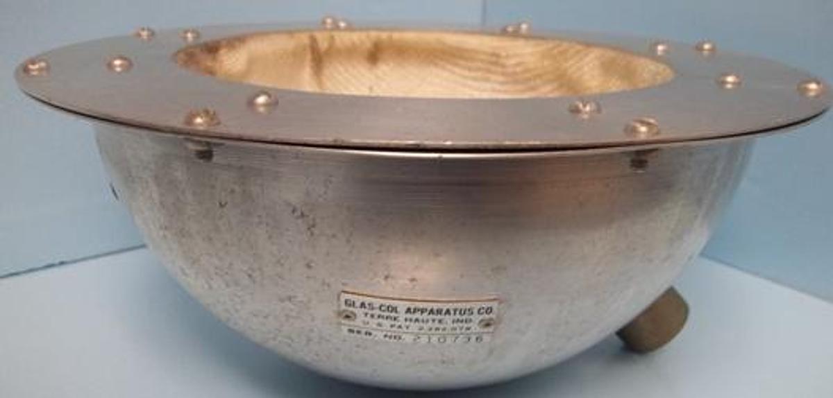 Used QTY. 1. GLAS-COL ROUND BOTTOM ALUMINUM SIDE RING STAND HEATING MANTLE