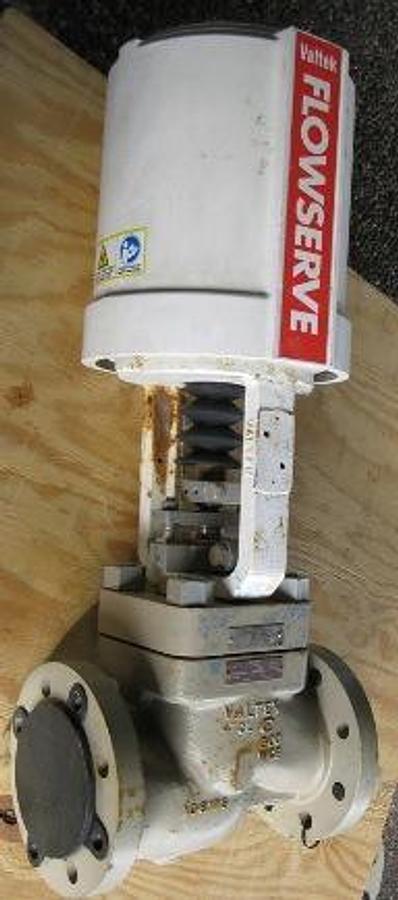 Used VALTEK 4" 300 WCB FLANGED GLOBE CONTROL VALVES WITH FLOWSERVE AIR TO OPEN MARK ONE AIR ACTUATOR. ACTUATOR: MODEL: MARK ONE