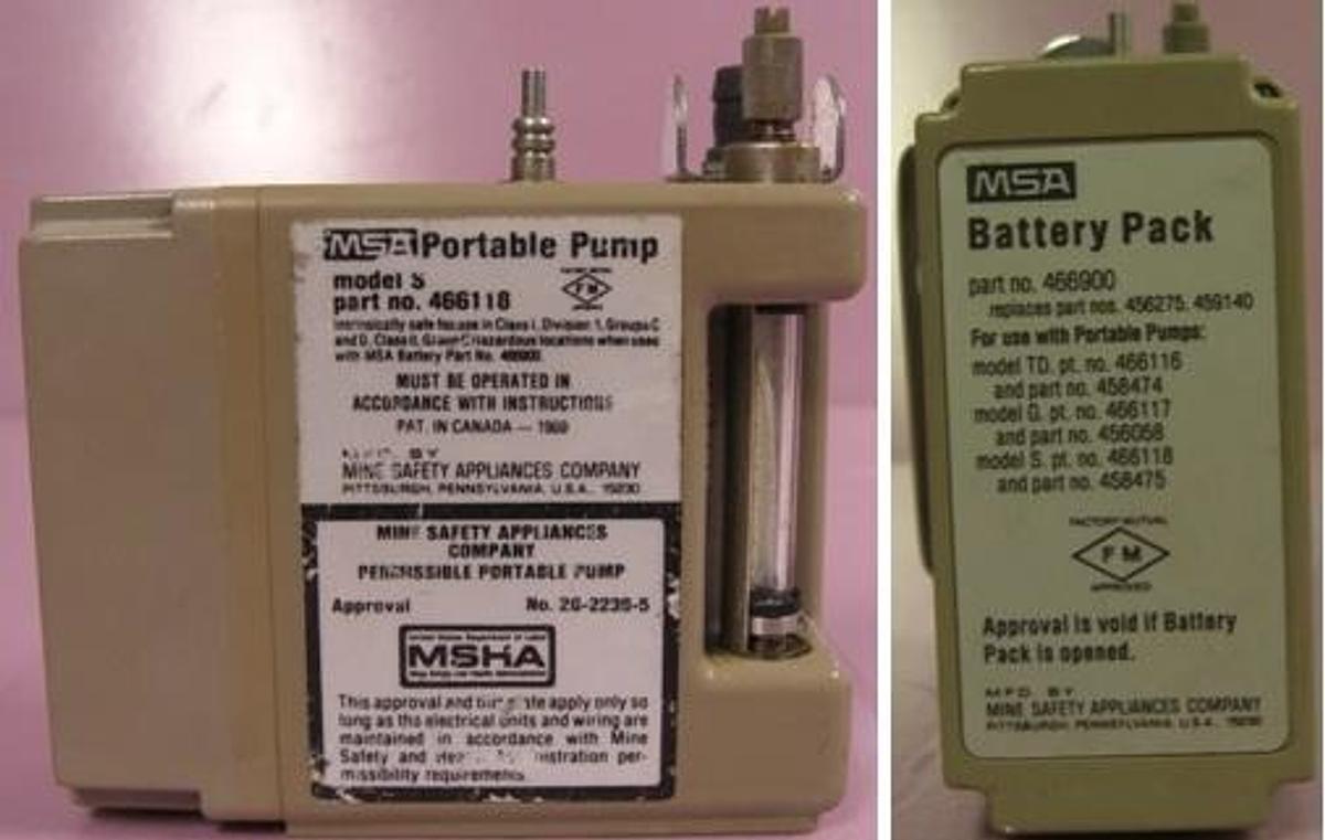 Used MSA MINE SAFETY APPLIANCE CO. PERMISSIBLE PORTABLE PUMP