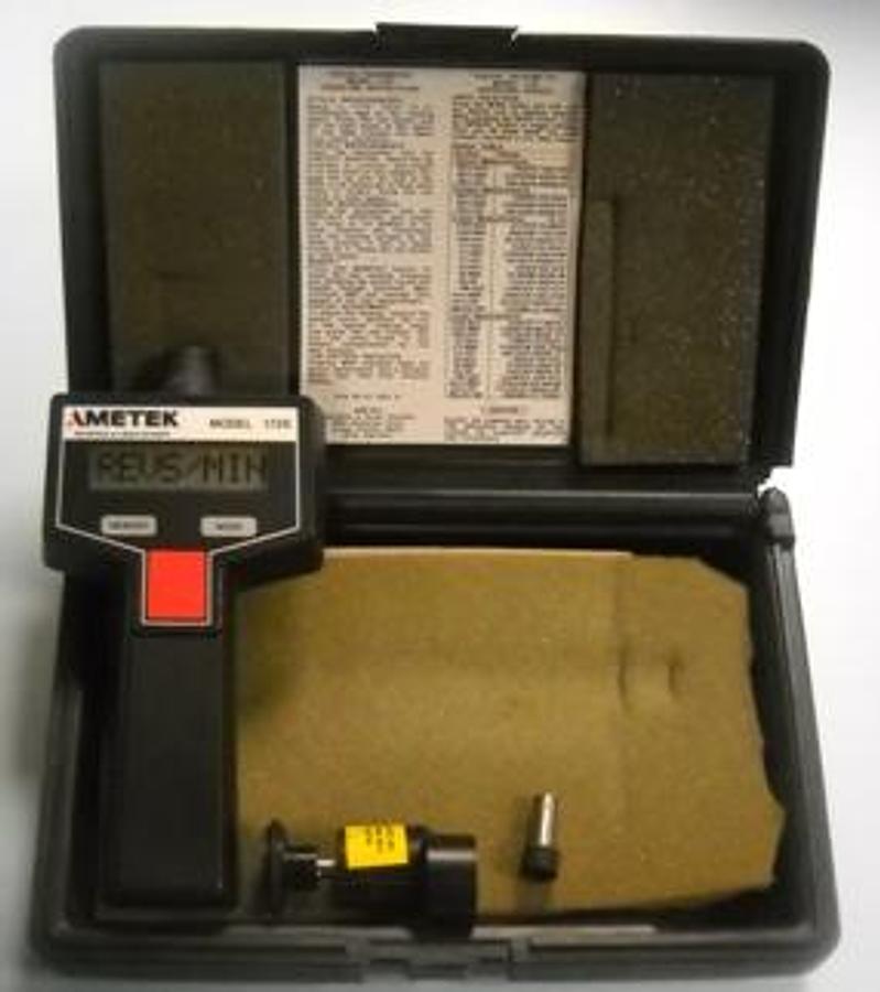 Used QTY. 1. AMETEK MANSFIELD AND GREEN DIVISION MODEL# 1726 DIGITAL TACHOMETER P/N: 95-121 REV A W/ OPERATING INSTRUCTIONS AND OPERATING RANGES CHART REV=10CM.