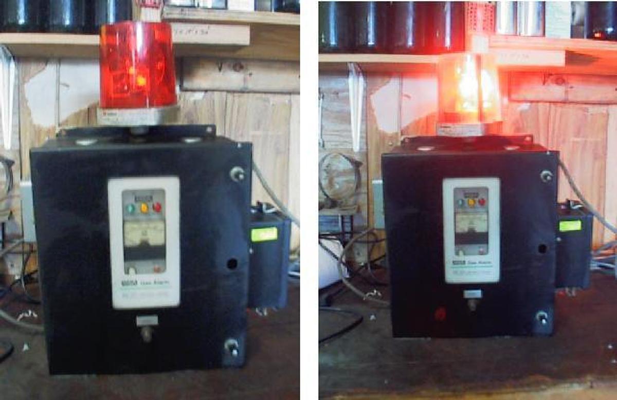 Used MSA GAS ALARM (FLASHING RED LIGHT AND VIBRATION HORN) MODEL 121S SERIES B1