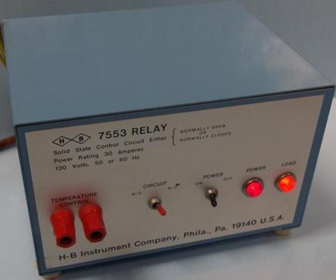 Used QTY. 1. HB INSTRUMENT CO. 7553 RELAY SOLID STATE CONTROL CIRCUIT POWER RATING 30 AMPS