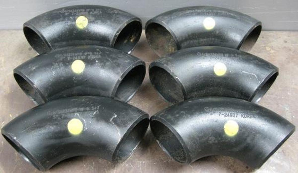 Used SK BEND 3" SCH 40 LONG RADIUS 90 DEG. BUTT WELD PIPE FITTING