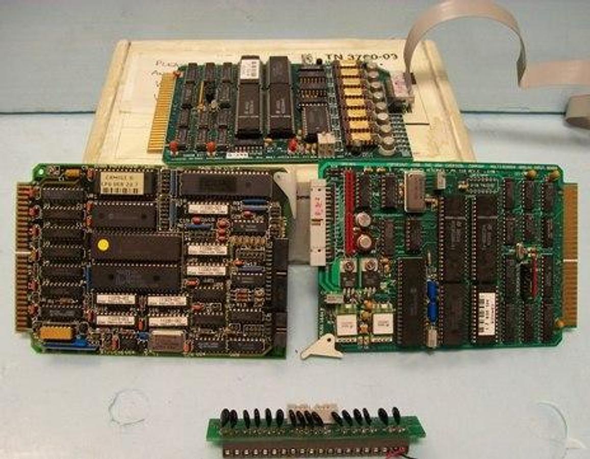 Used CAMILE CPU BOARDS (1) DOW CHEMICAL COMPANY PN:109 REV:A (ANALOG INPUT AND OUTPUT) (1) DOW CHEMICAL COMPANY PN: 512 REV:D (ANALOG OUTPUT) WITH ACCENT CABLE (1) 8088 PROCESSOR CARD (1) DOW CHEMICAL COMPANY MULTISENSOR ANALOG INPUT BOARD.