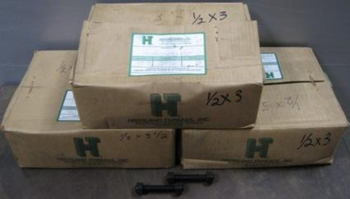 Used HIGHLAND THREADS INC. BOXES OF 140 STUDS WITH NUTS