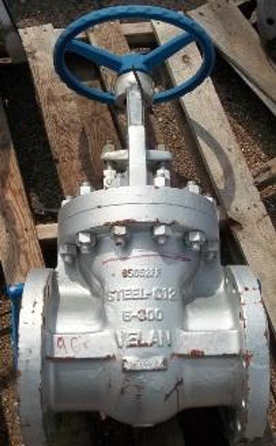 Used QTY. 1. VELAN 6" 300 C-12 RAISED FACE FLANGED GATE VALVE 6-300 STEEL-C12 85052FF. C12 VALVES ARE USED FOR HIGH TEMPERATURE EROSIVE REFINERY SERVICES. THE MATERIAL IS MADE UP OF 9% CHROMIUM AND 1% MOLYBDENUM.