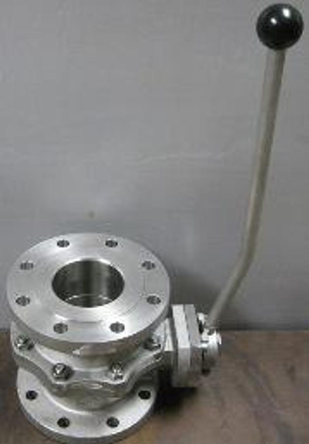 Used FK 4" 150 FLANGED RAISED FACE BALL VALVE CF8M 2 PIECE B16.34