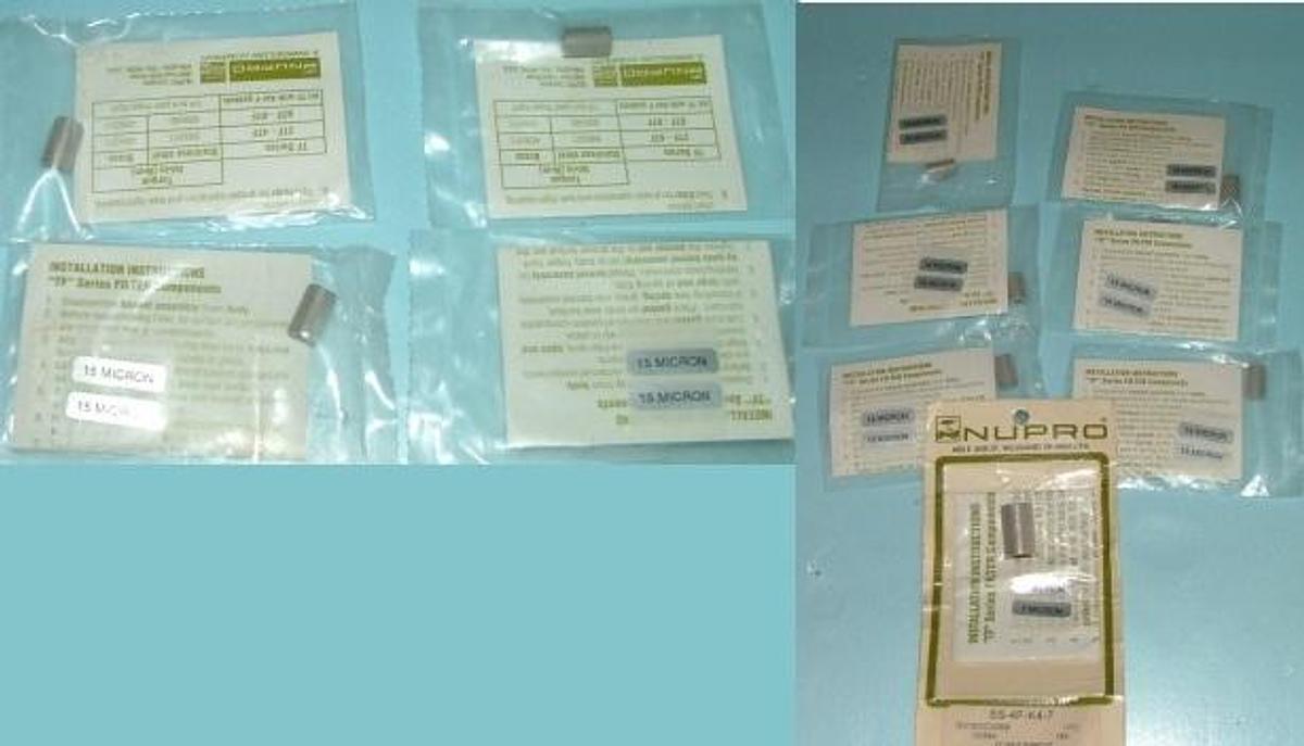 Used QTY. 7. NUPRO TF SERIES FILTERS QTY 1 7 MICRON QTY 6 15 MICRON.