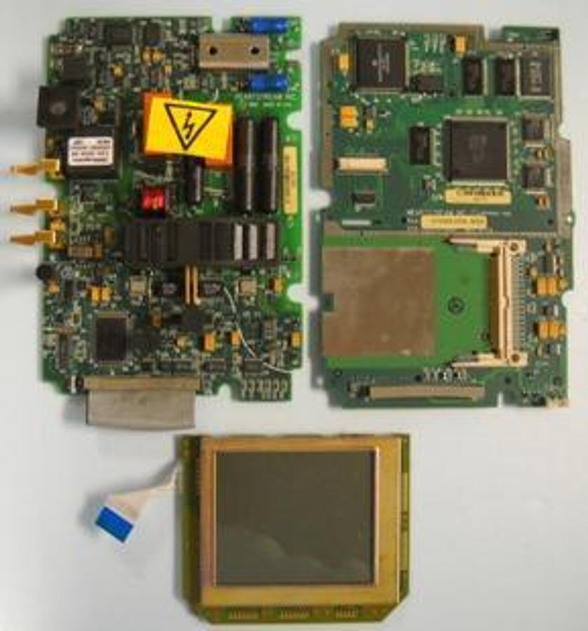 Used HEARTSTREAM INC. CIRCUIT BOARDS WITH ONE LCD SCREEN 2-1/2" X 3" HITACHI