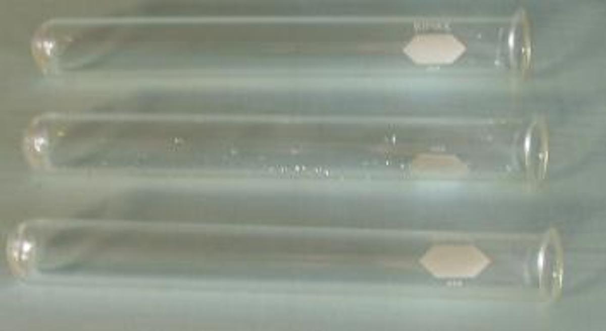 Used QTY. 3. KIMAX TEST TUBES 80 ML BEADED RIM