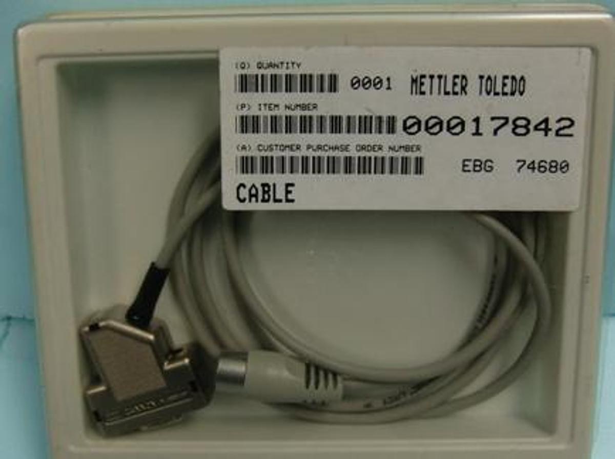 Used METTLER TOLEDO CABLE 0001 ITEM NO. 00017842 CUSTOMER PURCHASE ORDER NO. EBG 74680.