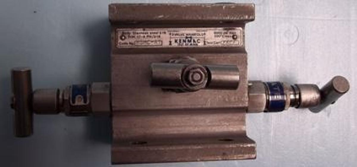 Used KENMAC THREE VALVE MANIFOLD