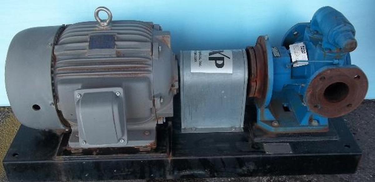 Used QTY. 1. VIKING PUMP A UNIT OF IDEX CORPORATION SKID MOUNTED MOTOR DRIVEN POSITIVE DISPLACEMENT PUMP
