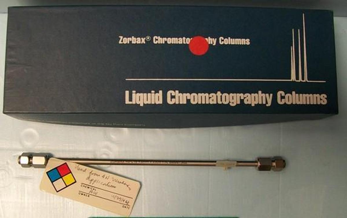 Used ZORBAX LIQUID CHROMATOGRAPH HPLC COLUMN ZORBAX RX-C18 4.6 MM X 25 CM