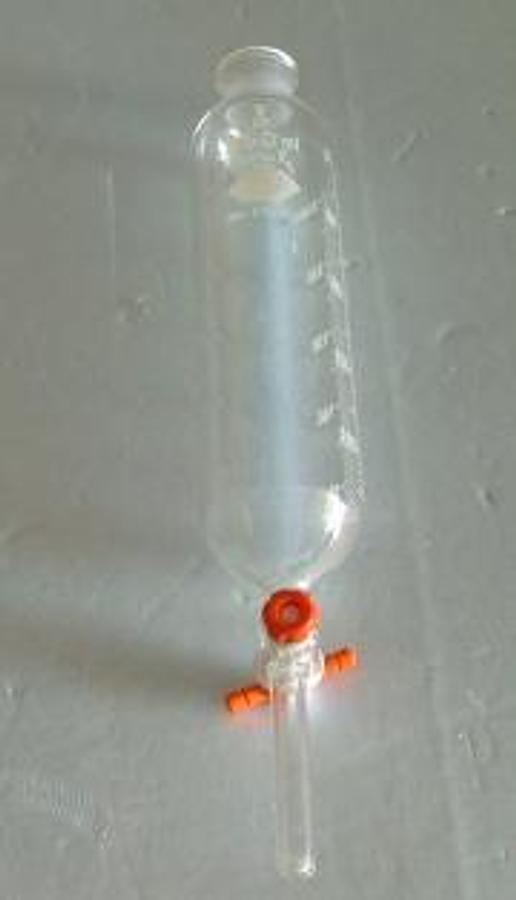 Used QTY. 1. SEPARATORY CYLINDRICAL GRADUATED FUNNEL 250 ML NO. 29040-F.