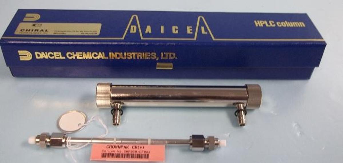 Used QTY. 1. DAICEL/CHIRAL HPLC COLUMN (IN CASE) CROWN PAK CR + (0.4 CM 0 X 15CM) #CRPOCB-DF022.