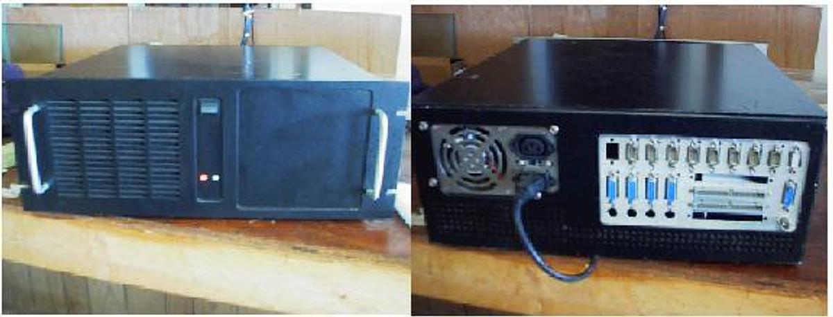 Used QTY. 1. CONTROL ROOM COMPUTER? CONTROLLER? THIS EQUIPMENT HAS NO NAME TAG INFORMATION SO I HAVE NO IDEA WHAT IT IS. IT HAS 8) 9 PIN CONNECTORS. 1) 15 PIN FEMALE CONNECTOR