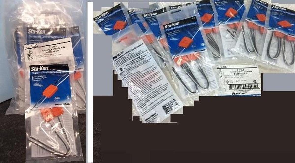 Used QTY. 20. SETS THOMAS BETTS STA-KON 2 POLE LUMINAIRE DISCONNECTS ELECTRICAL RATING 4A/600V