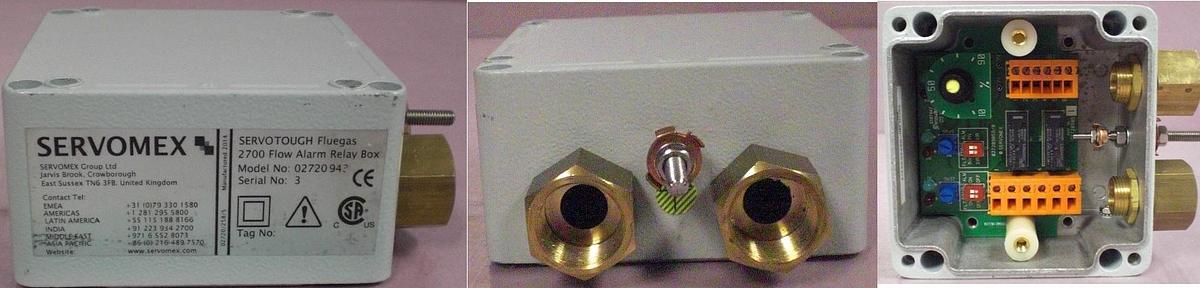 Used QTY. 1. SERVOMEX SERVOTOGH FLUEGAS 2700 FLOW ALARM RELAY BOX