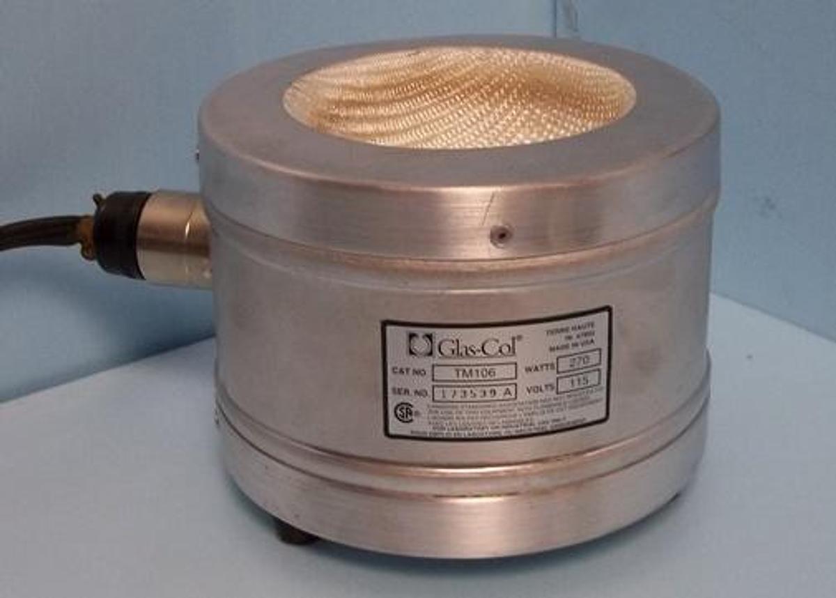 Used GLAS-COL HEATING MANTLE ALUMINUM HARD SIDE CAT NO. TM106