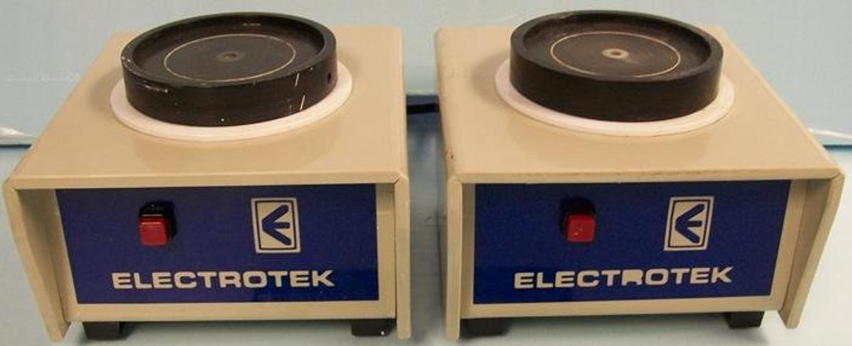 Used QTY. 2. ELECTROTEK ROTARY PLATER MODEL RPI VOLTAGE 110 V.A.C. FREQUENCY 50/60HZ