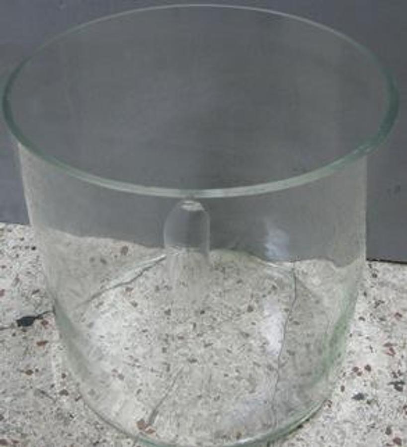 Used QTY. 1. VISCOSITY JAR PYREX GLASS 12" X 12" GLASS JAR