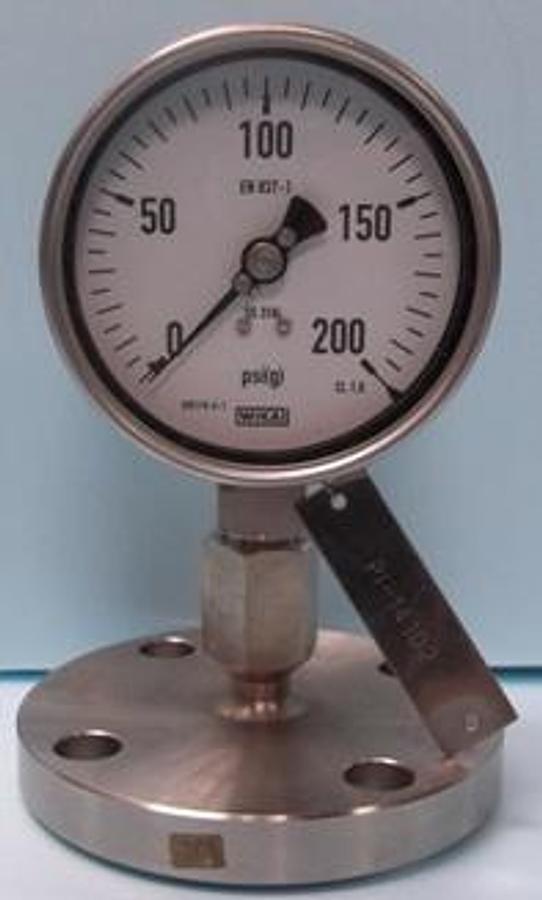 Used QTY. 1. WIKA 0-200 PSIG STAINLESS STEEL GAUGE