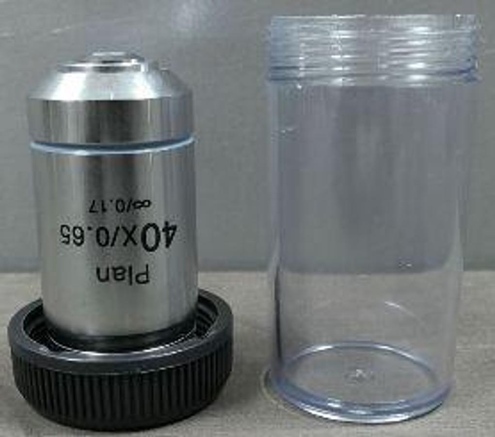 Used MICROSCOPE OBJECTIVE LENS PLAN 40 X /0.65 /0.17. PLAN: THIS