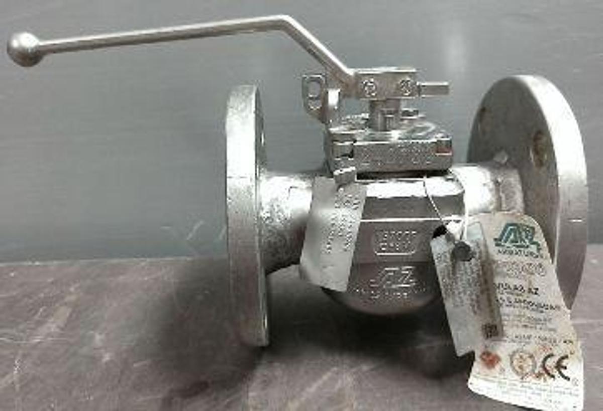 Used AZ ARMATUREN 2" X 1" X 2" 150 CF8M FLANGED RAISED FACE FULL JACKET PLUG VALVE