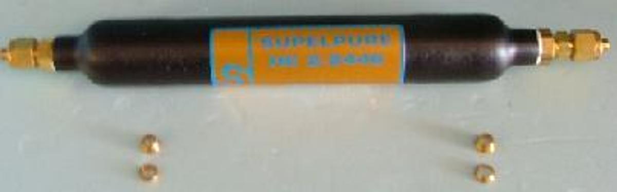 Used QTY. 1. SUPELPURE "3" REFILLABLE HYDROCARBON TRAP HC 2-2445 AND 2-2446 MAX. OPERATING TEMP. 100 DEG. C. MAX. OPERATING PRESS. 250 PSI. (NEW IN BOX).