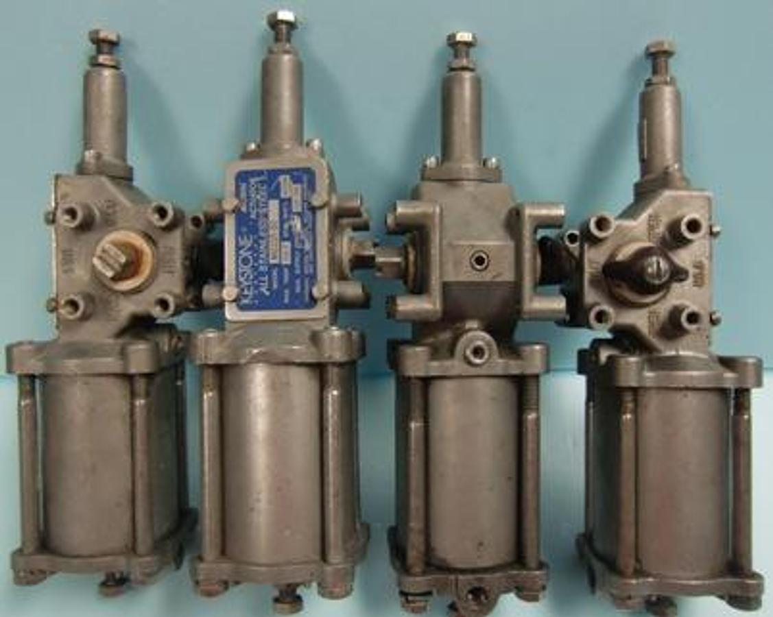 Used KEYSTONE CONTROLS MORIN ACTUATOR 316 STAINLESS STEEL MODEL M03SR-80 MAX. TEMP. 300 DEG. F. SEAL MATL. VITON MAX. SUPPLY PRESSURE 120 PSI.