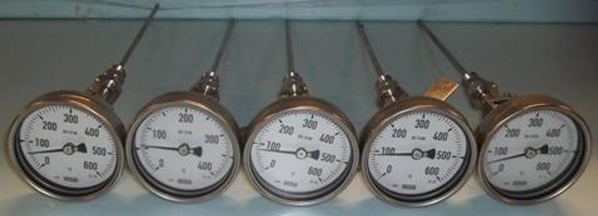Used WIKIA 12" STAINLESS STEEL THERMOMETER 0-600 DEG. F