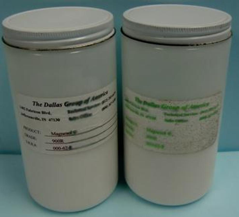 Used QTY. 2. THE DALLAS GROUP OF AMERICA MAGNESOL GRADE: 900R S.R.R.#: 000-62-8. IN PLASTIC JAR.