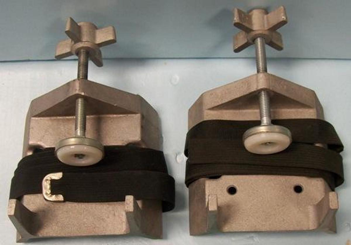 Used TOEMNER CYLINDER BOTTLE HOLDERS MODEL: 8AX37 CAST ALUMINUM BENCH BRACKET