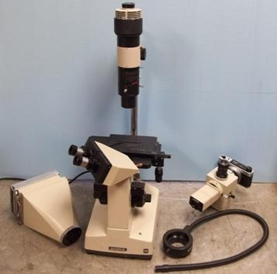 Used OLYMPUS IM INVERTED MICROSCOPE W/ DUAL CK10V EYE PIECES