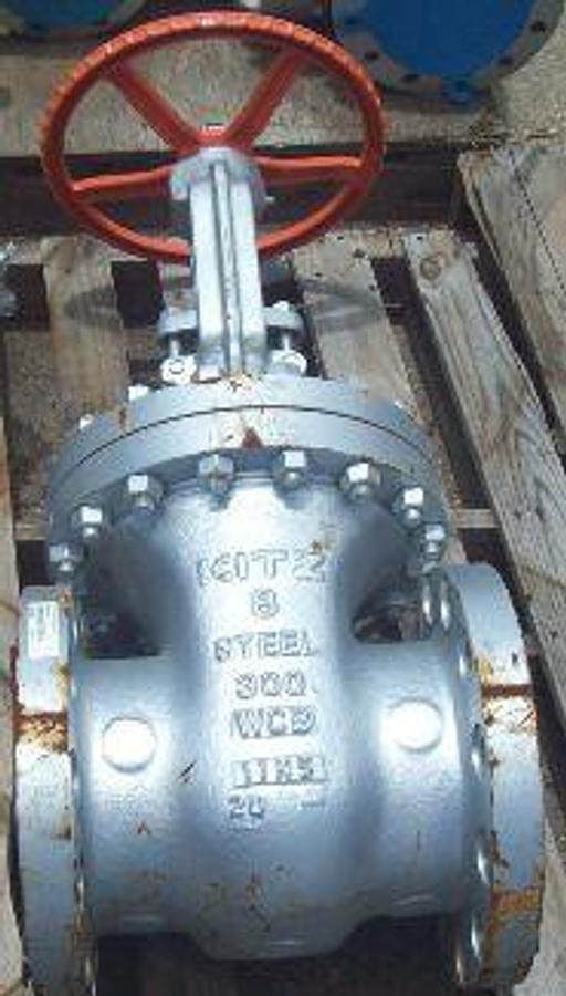 Used QTY. 1. KITZ 8" 300 FLANGED RAISED FACE GATE VALVE WCB (WELD ABLE CARBON STEEL) 8-300 STEEL WCB 11N5 20.