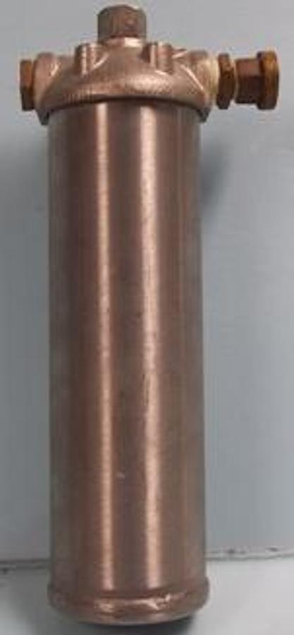 Used STAINLESS STEEL FILTER CARTRIDGE ¾" INLET ¾" OUTLET DIA 3" HEIGHT 13 3/8" .