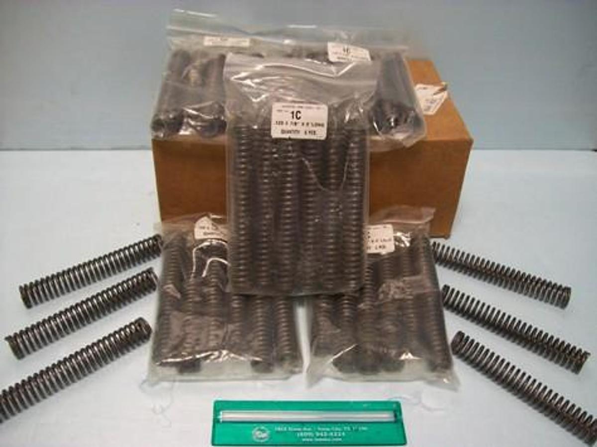 Used QTY. 6. PACKAGES OF 6 (36 TOTAL) MCMASTER CARR SUPPLY CO. PART NO. 1C .120X 7/8" X 6" LONG EXTENSION SPRINGS.