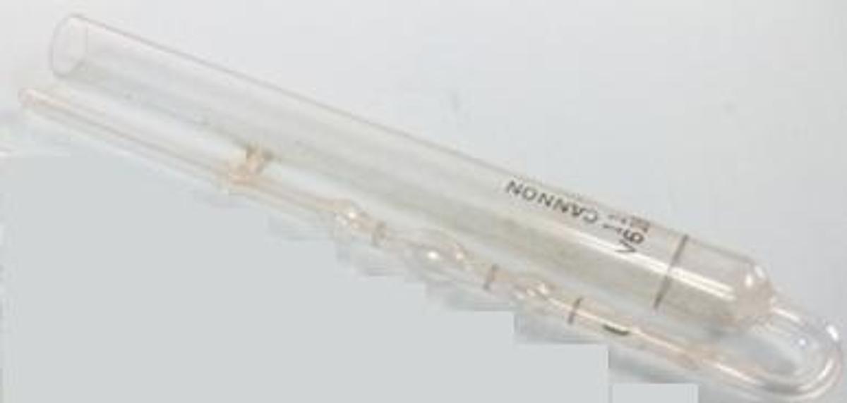 Used QTY. 1. CANNON MANNING VACUUM VISCOSITY METER TUBES ( VISCOMETER TUBES ). SIZE 12 VACUUM TYPE