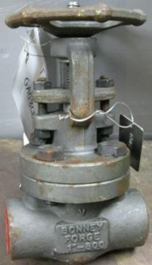 Used BONNEY FORGE 1" 800 SOCKET WELD A105 GATE VALVE