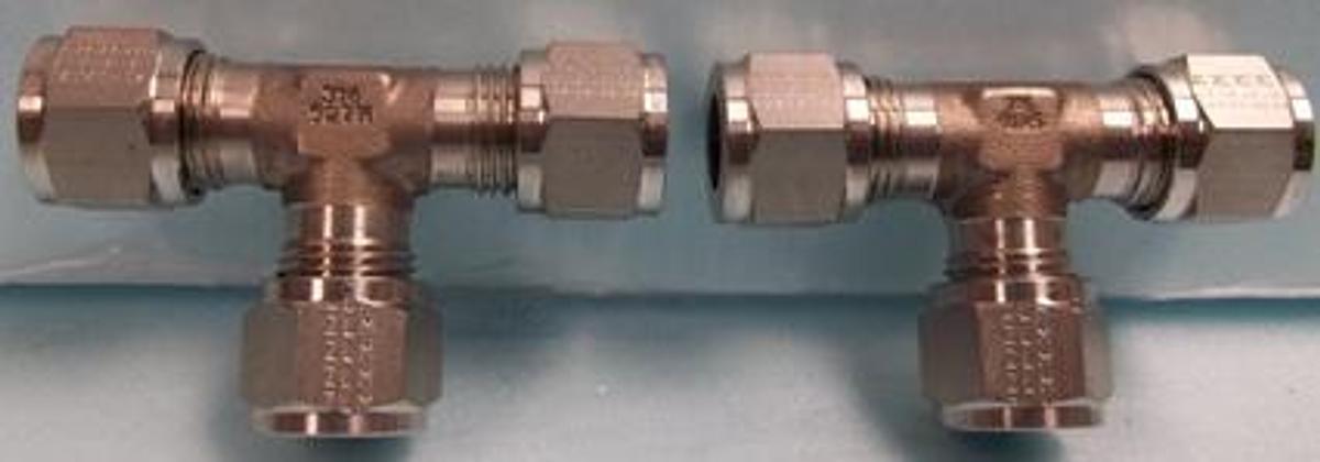 Used HOKE ½" X ½" X ½" STAINLESS STEEL TEE FITTING 316 927M 92AS GYROLOK 316 ZLM.