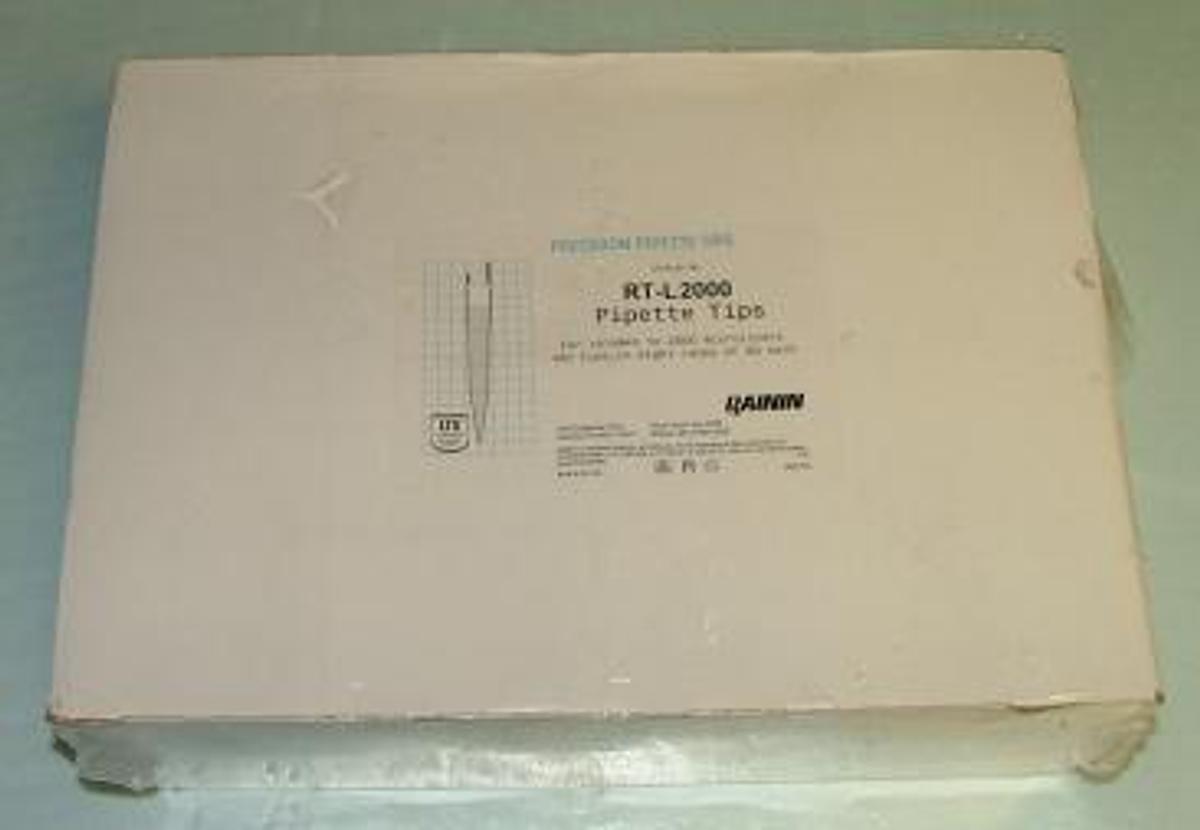 Used QTY. 60. RACKS 480 TIPS EACH RACK RANIN PRECISION PIPETTE TIPS CAT. NO. RT-L2000