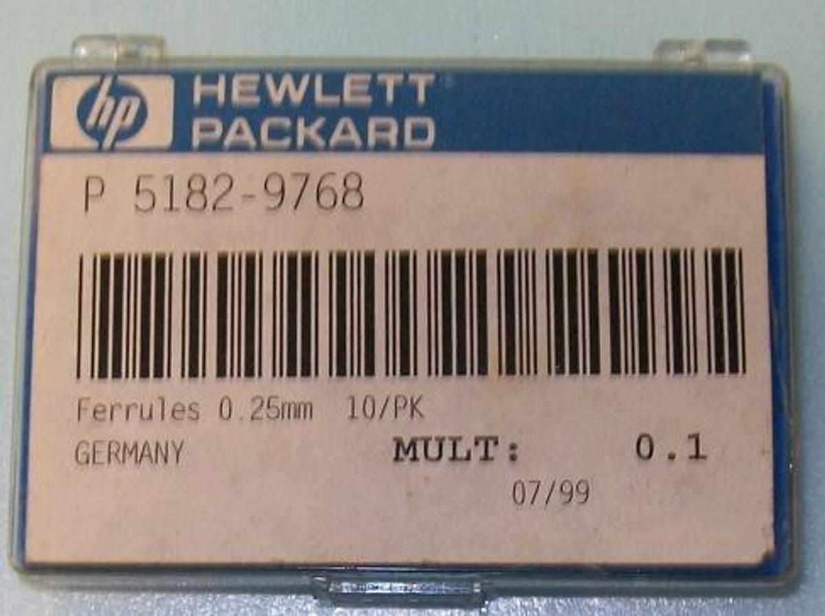 Used QTY. 10 HEWLETT PACKARD FERRULES 0.25 MM
